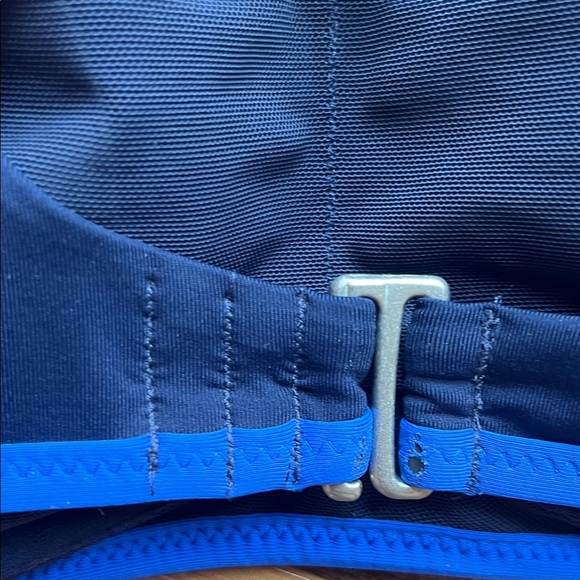 Athleta Navy Bikini Top with Pink and Orange Accents - Picture 5 of 6